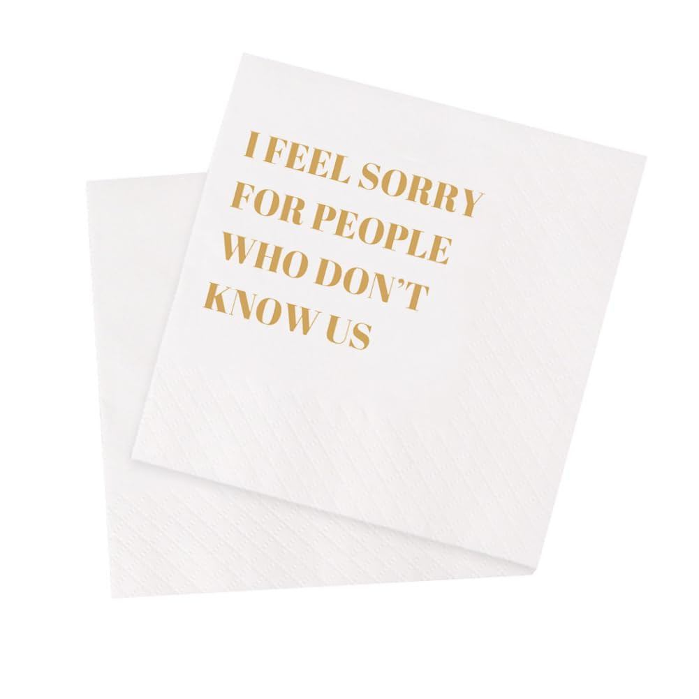 Amazon.com | VOWFOO Funny Cocktail Napkins 100Pcs Funny Quotes Saying Disposable Paper Party Napk... | Amazon (US)