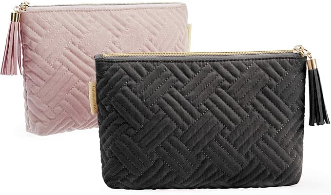 Cosmetic Bag for Women, BAGSMART 2 Pcs Small Makeup Bag for Purse Travel Cosmetic Pouch for Makeu... | Amazon (US)