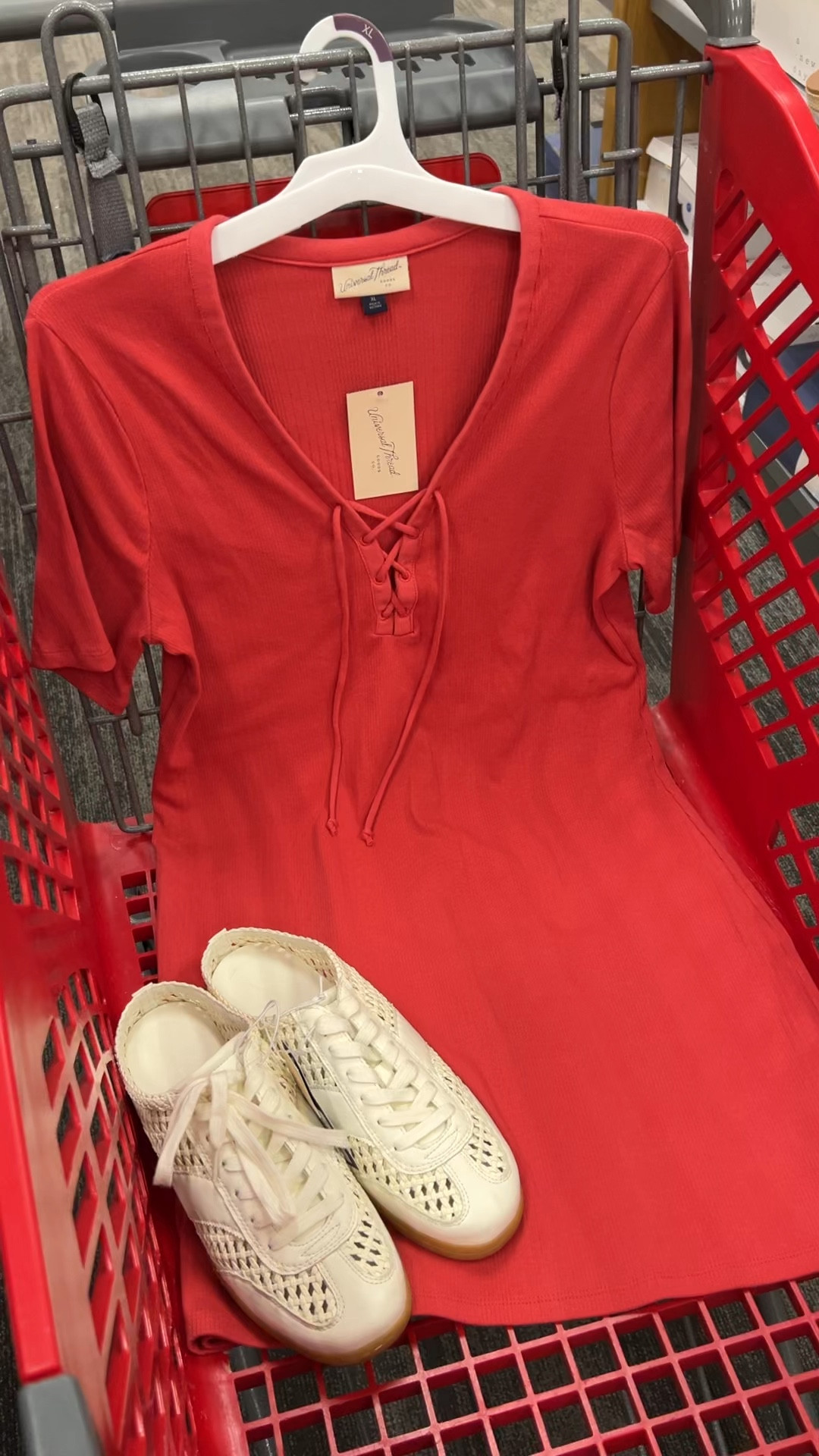 Soft and stretchy mini dress with fun lacing detail, also comes in blue. Wear with sneakers or sandals. #targetstyle