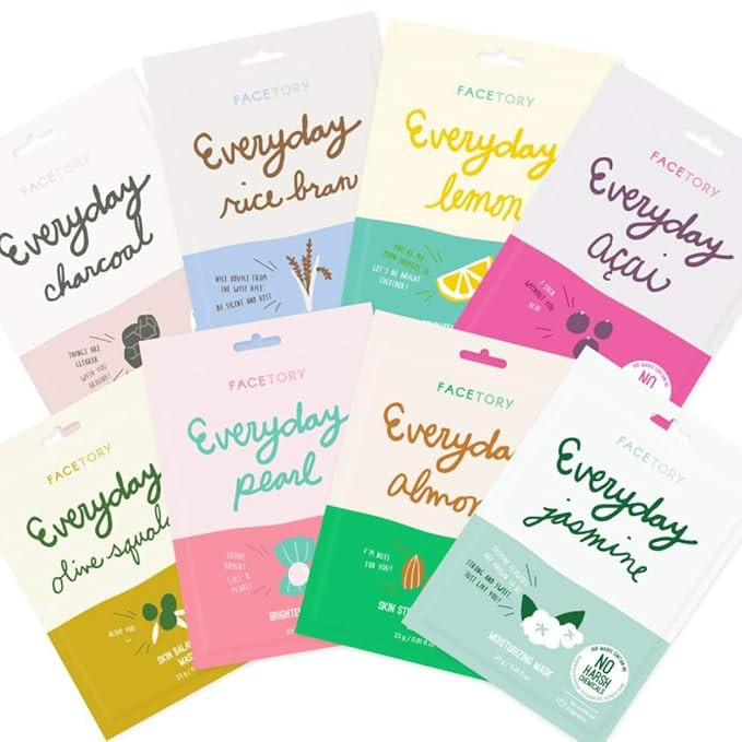 FACETORY K Beauty Face Mask Skin Care - EVERYDAY 8 COLLECTION Sheet Mask Set | Natural Premium Ko... | Amazon (US)