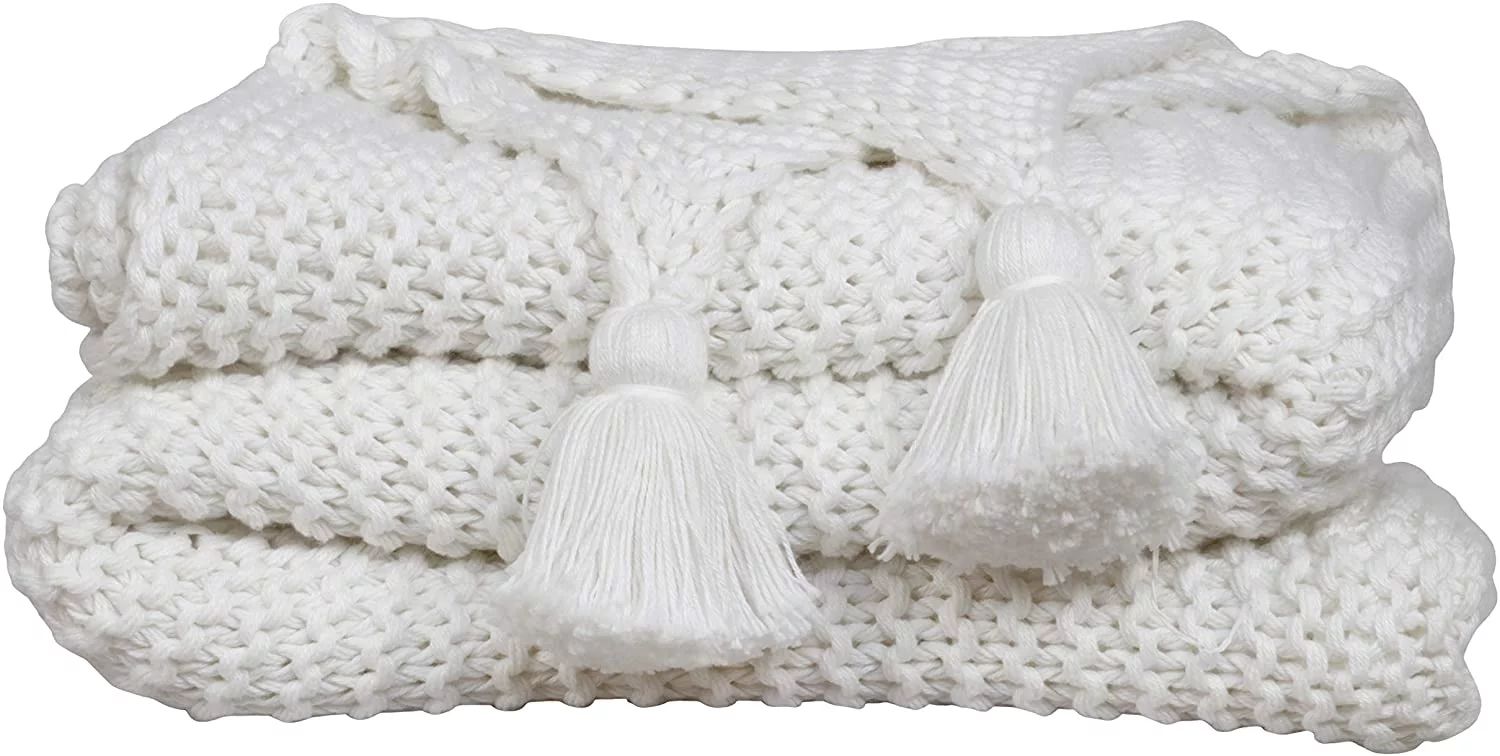 Organic Cotton Chunky Knit Over-Sized Throw Blankets, 50"X70" - Walmart.com | Walmart (US)