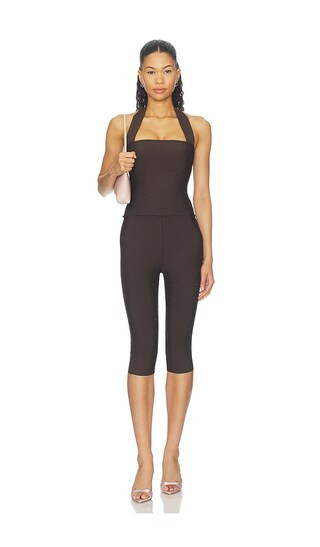superdown Angelah Bandage Capri Set in Brown. - size XS | Revolve Clothing (Global)