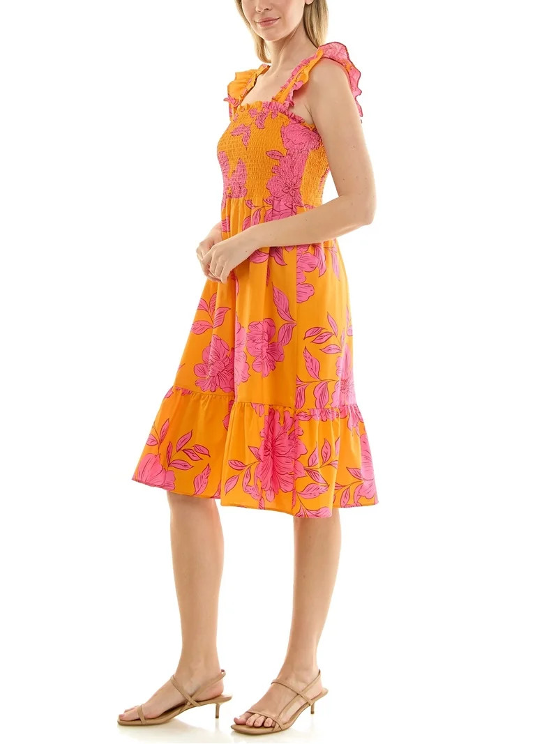 Nanette Lepore Smocked Midi Dress | Walmart (US)