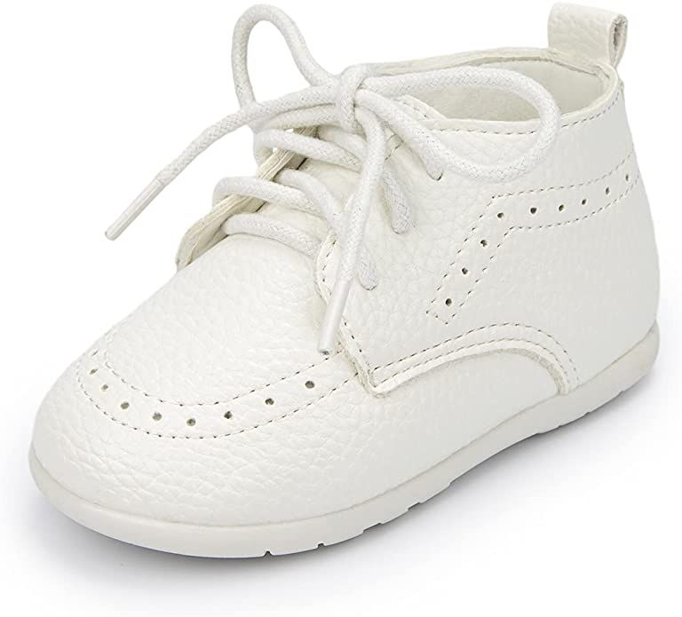 ohsofy Infant Baby Boy Oxford Shoes PU Leather Loafers Rubber and Soft Sole Wedding Dress Shoes T... | Amazon (US)