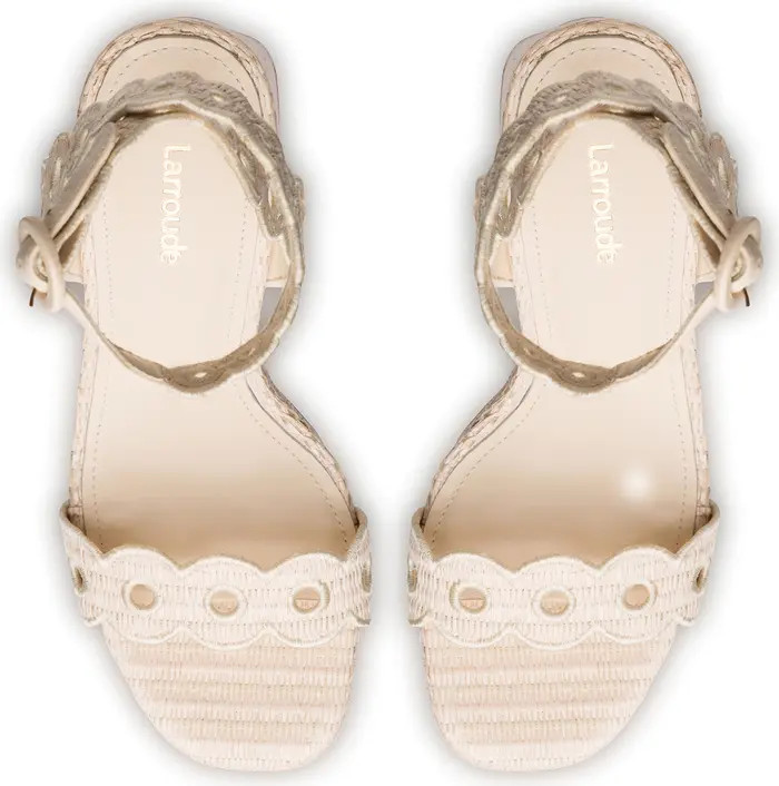 Larroudé Dolly Embroidered Raffia Platform Sandal (Women) | Nordstrom | Nordstrom