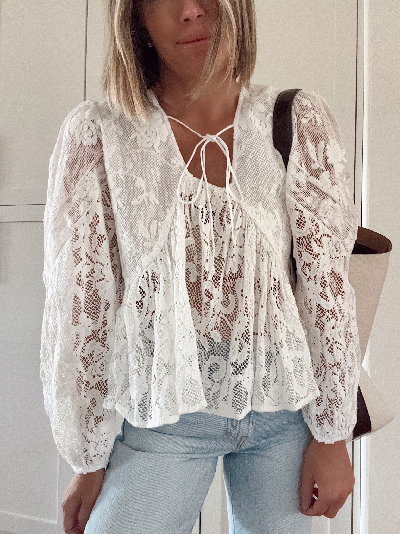 Lace blouse from Nordstrom under $100
Runs Tts 

#LTKFindsUnder100 #LTKStyleTip #LTKOver40