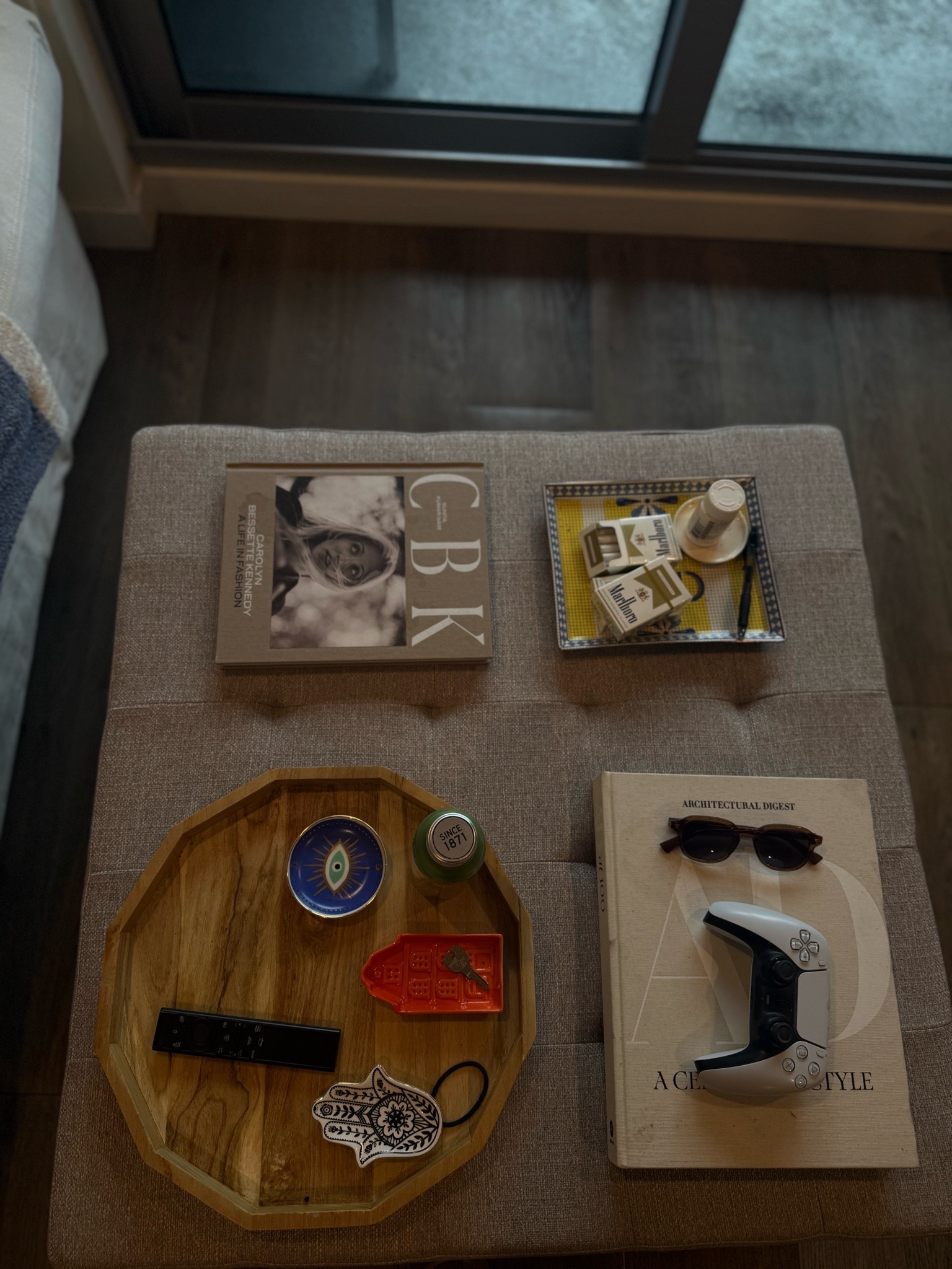 Coffee table- Amazon 
Book- Amazon 
Trays- @Target @Anthropologie 
Trinket trays- kitson, boutique stores