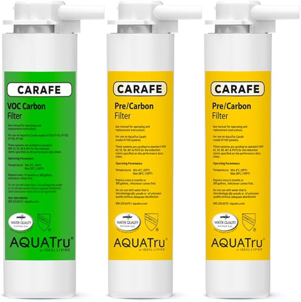 AquaTru Carafe | Replacement Filters for AT100 Carafe Countertop Water Purifier | One-Year Carafe... | Amazon (US)