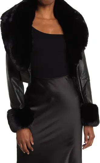 AZALEA WANG Gisele Faux Leather & Faux Fur Trim Jacket | Nordstromrack | Nordstrom Rack