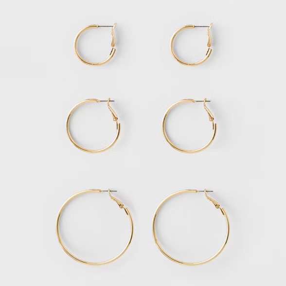 Hoop Earring Set 3ct - A New Day | Target