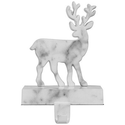 Northlight Marbled Standing Deer Christmas Stocking Holder - 7.5" - White and Black | Target