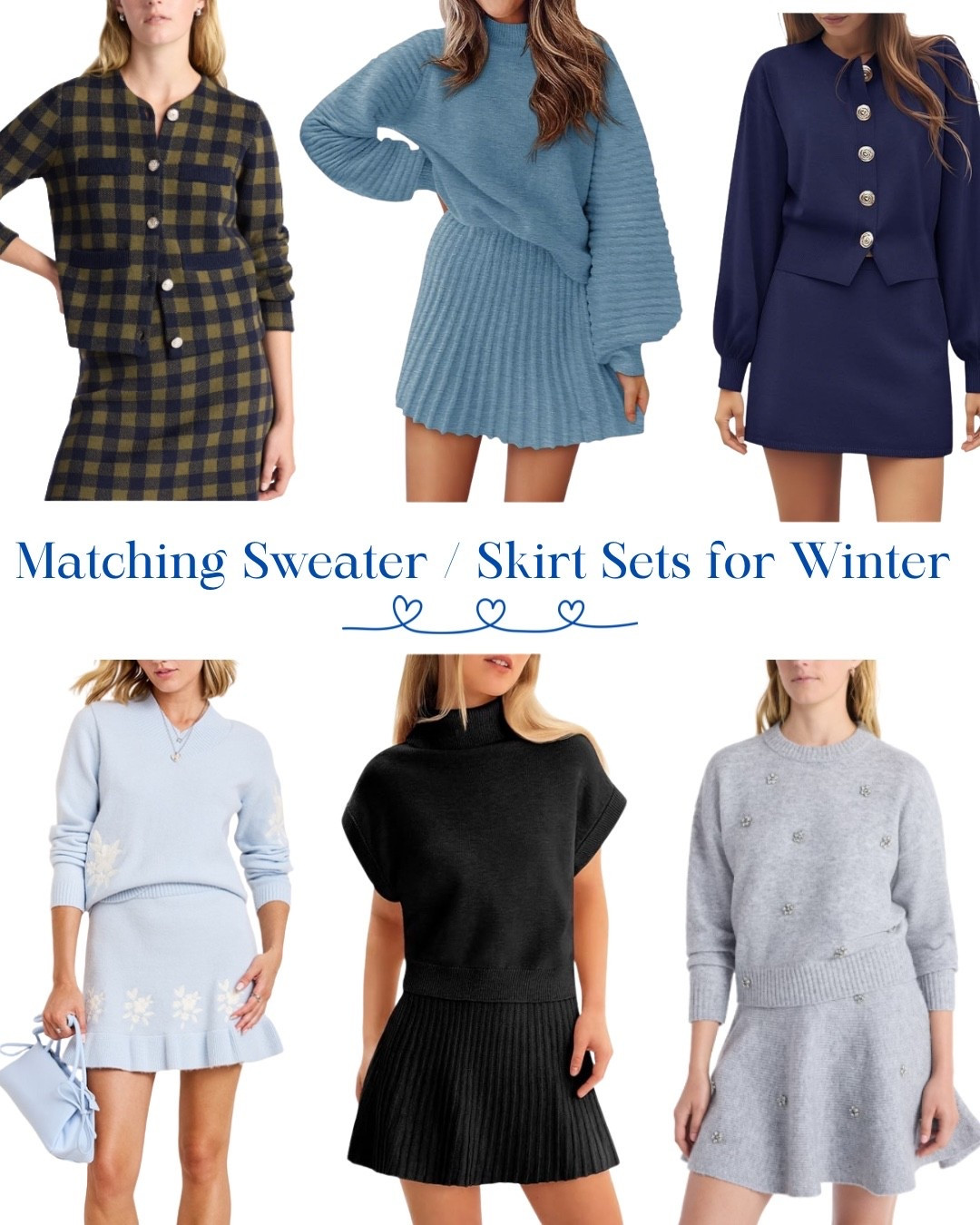 Matching sweater skirt set for winter 