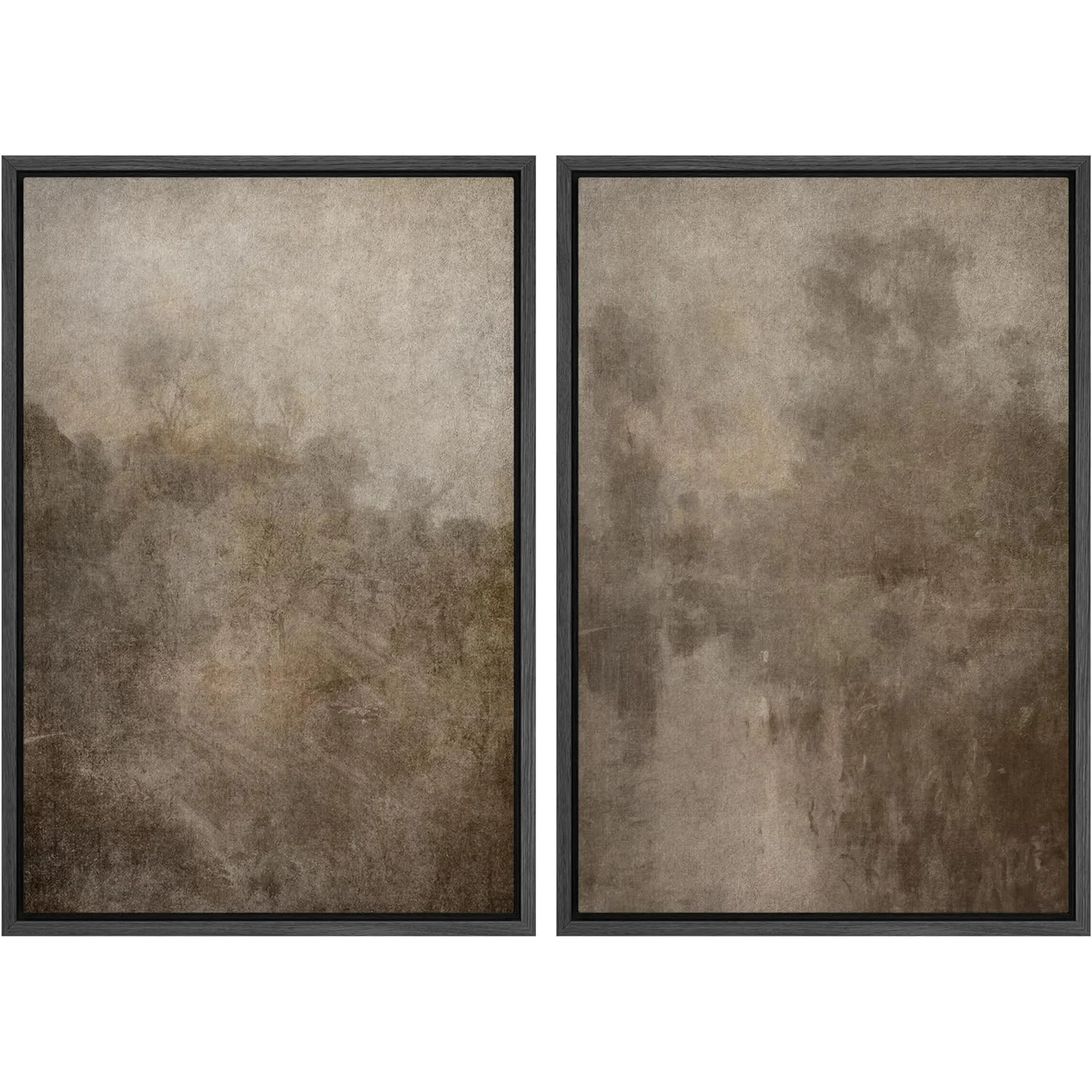 IDEA4WALL Framed Canvas Print Wall Art Set Vivid Abstract Coastal Landscape Digital Art Neutral B... | Walmart (US)