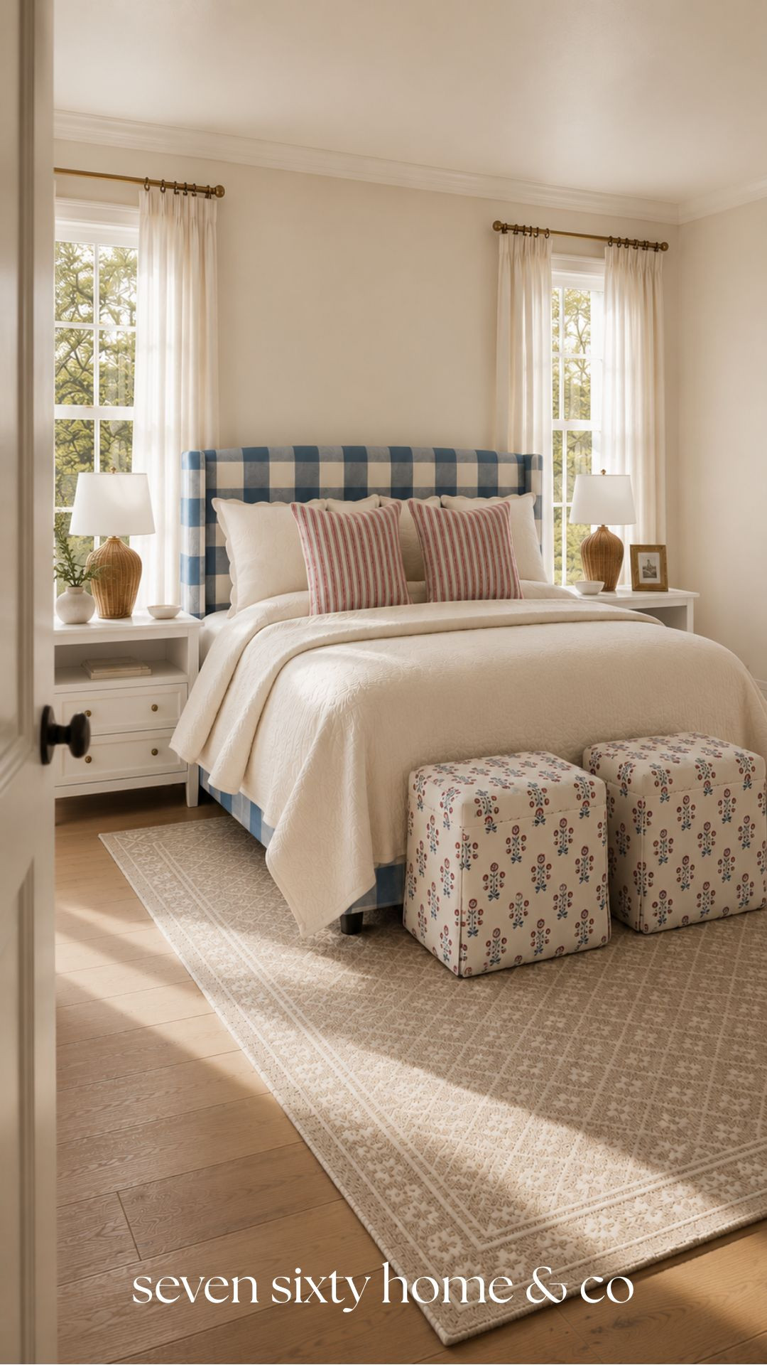 If your favorite summer outfit mixes linen, stripes, gingham, and effortless classics, why not decorate the same way? This bedroom combines coastal charm with timeless Americana details for a look that's relaxed, collected, and easy to live with all season long. 

 #LTKSeasonal #LTKHome #LTKSaleAlert