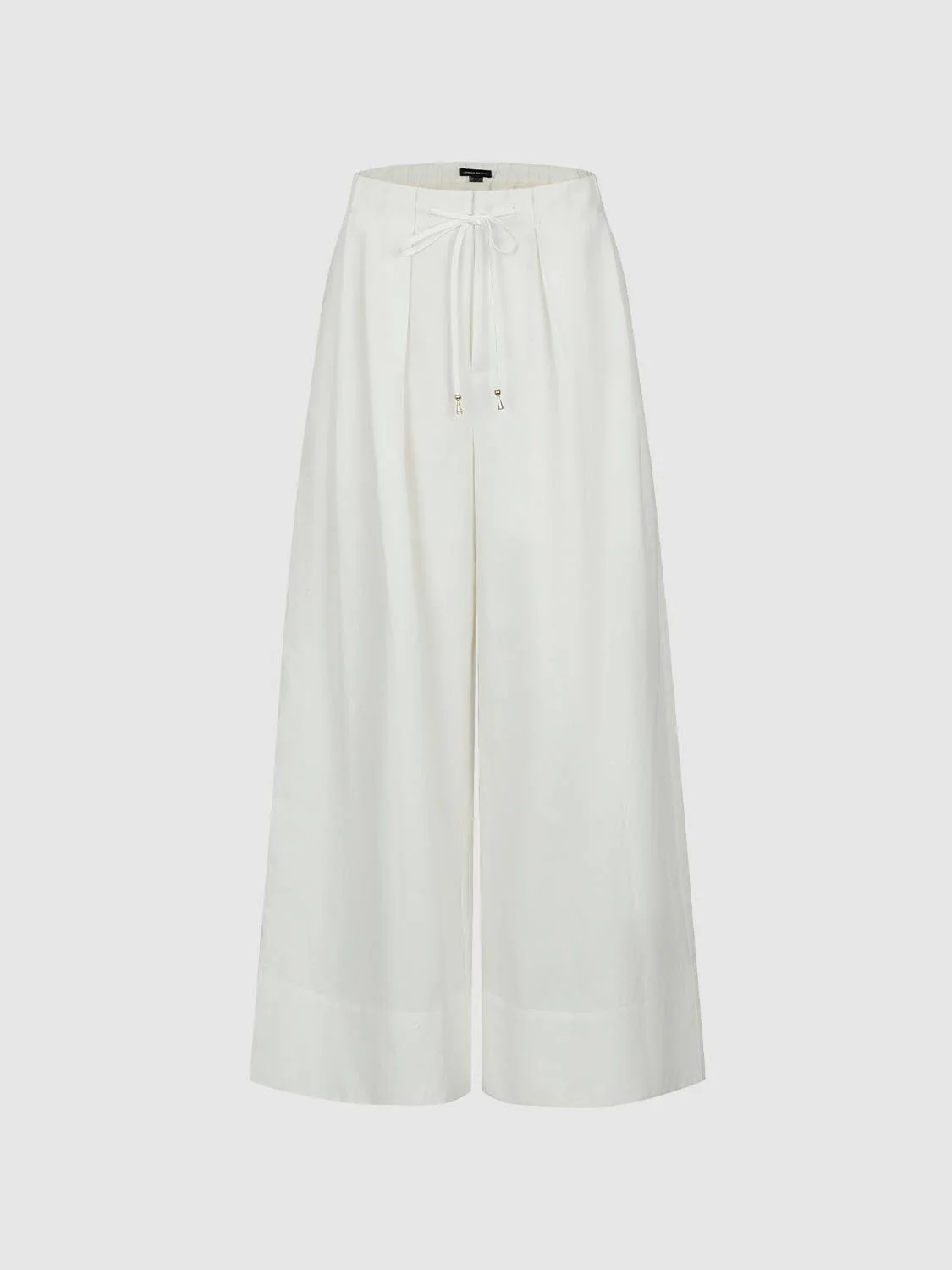 Linen Blend Drawstring Pull On Wide Leg Pants | Urban Revivo