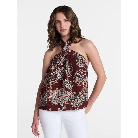 Time and Tru Women's Print Halter Top, Sizes XS-XXXL | Walmart (US)