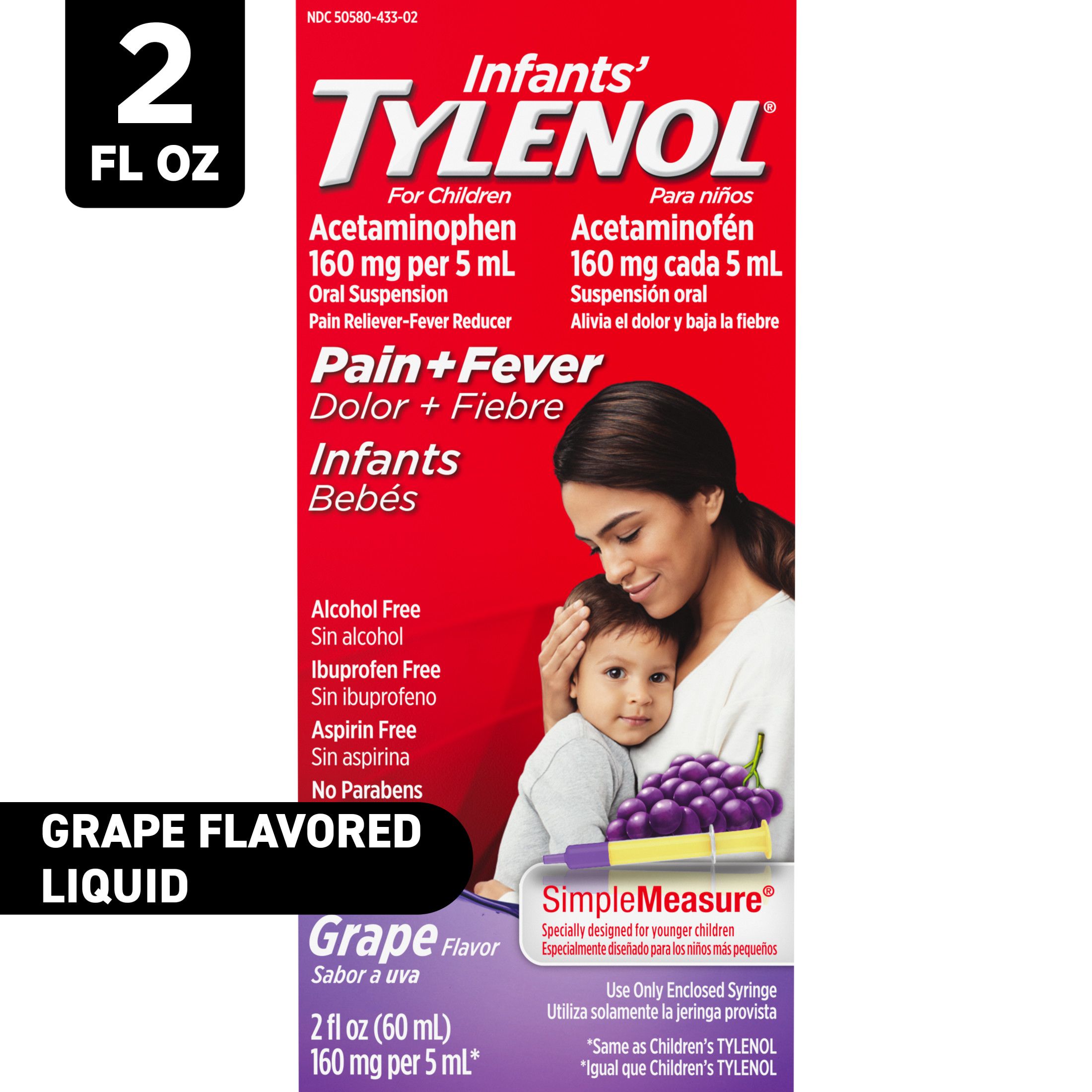 Infants' Tylenol Acetaminophen Liquid Medicine, Grape Flavor, 2 fl. oz | Walmart (US)