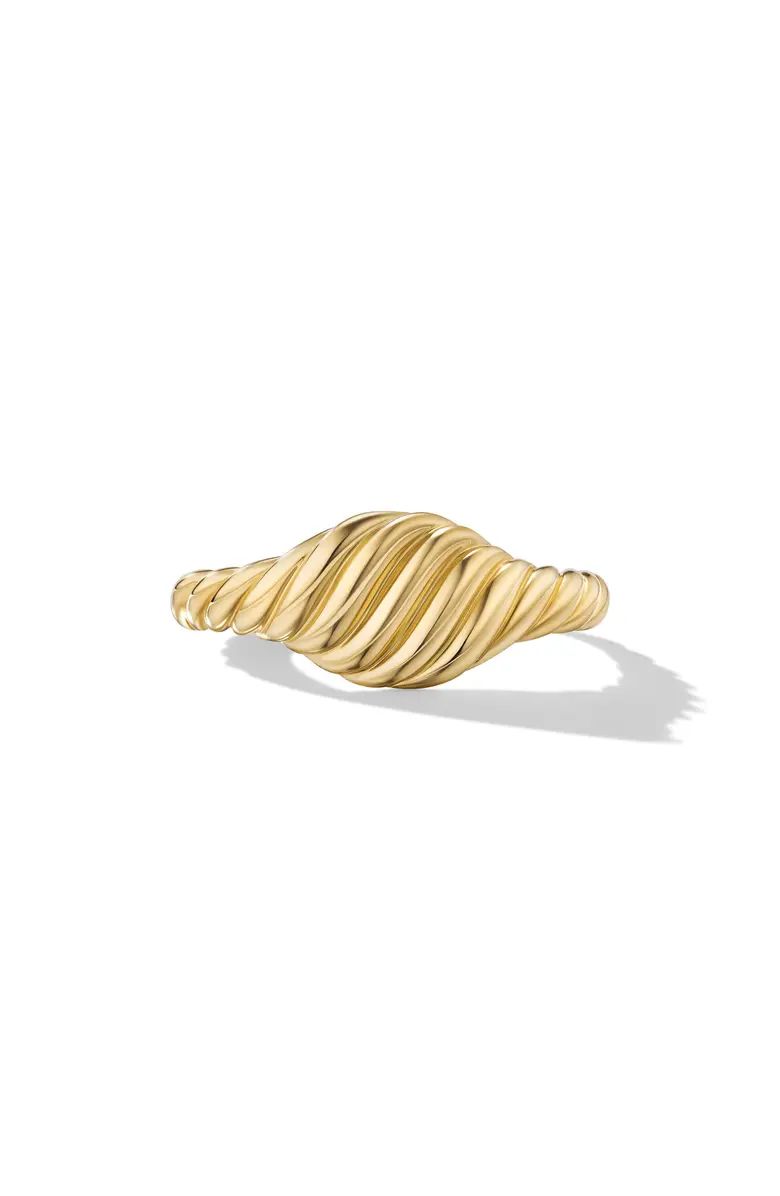 Sculpted Cable Pinky Ring in 18K Yellow Gold | Nordstrom