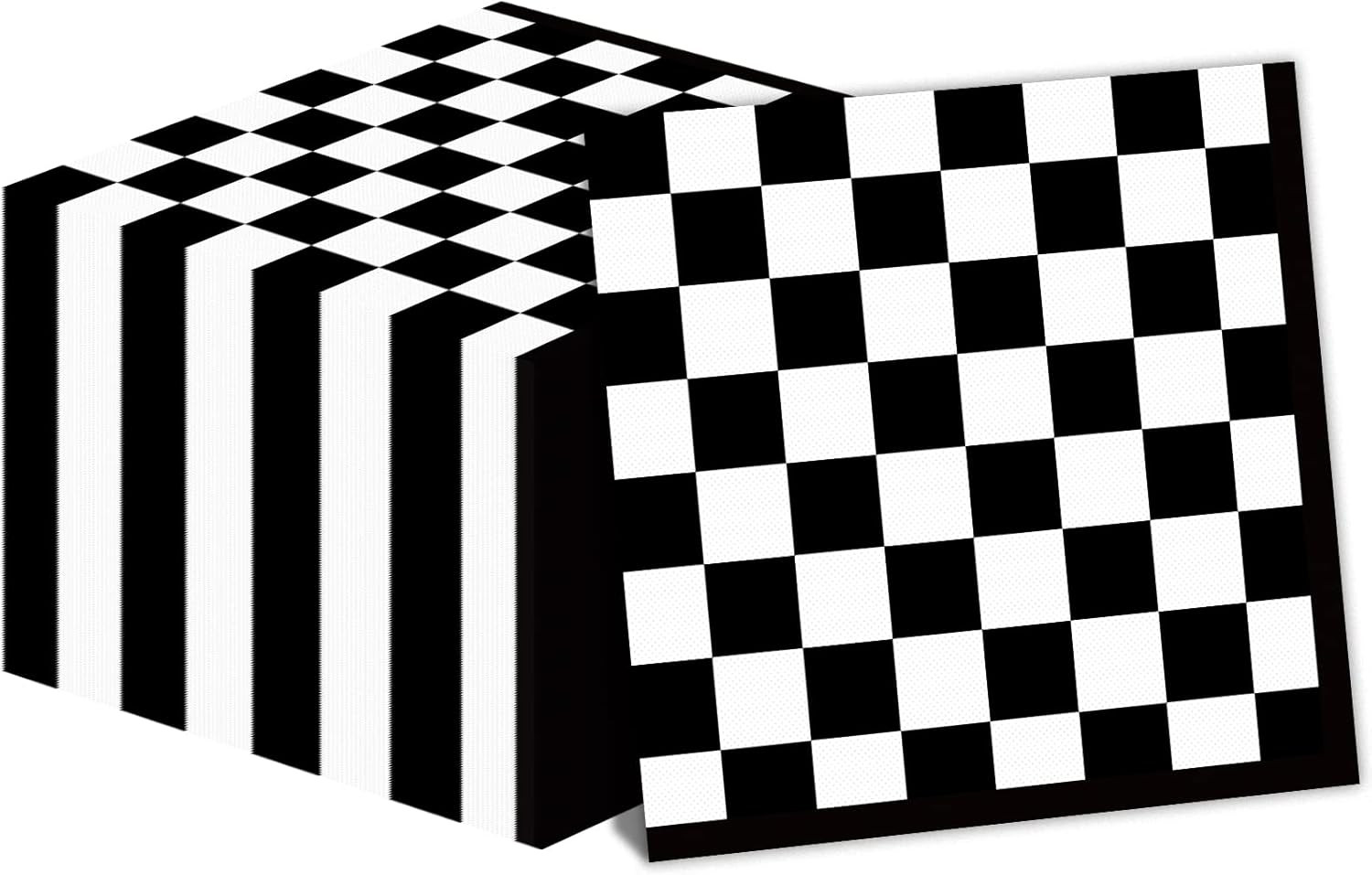 50 Pack Black and White Checkered Flag Party Napkins Disposable Race Car Birthday Party Supplies ... | Amazon (US)