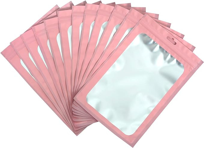 100-pack mylar packaging bags for small business sample bag smell proof resealable zipper pouch b... | Amazon (US)