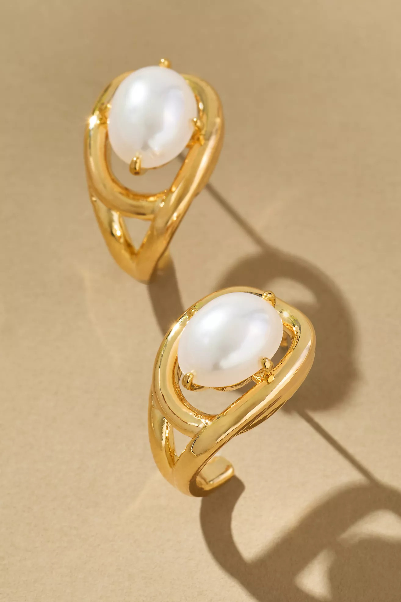 Curve Stone Huggie Hoop Earrings | Anthropologie (US)