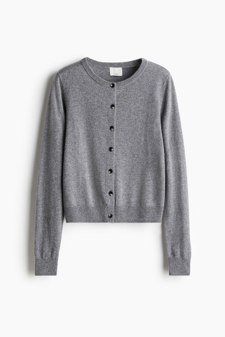 H & M - Fine-Knit Cashmere Cardigan - Gray | H&M (US + CA)