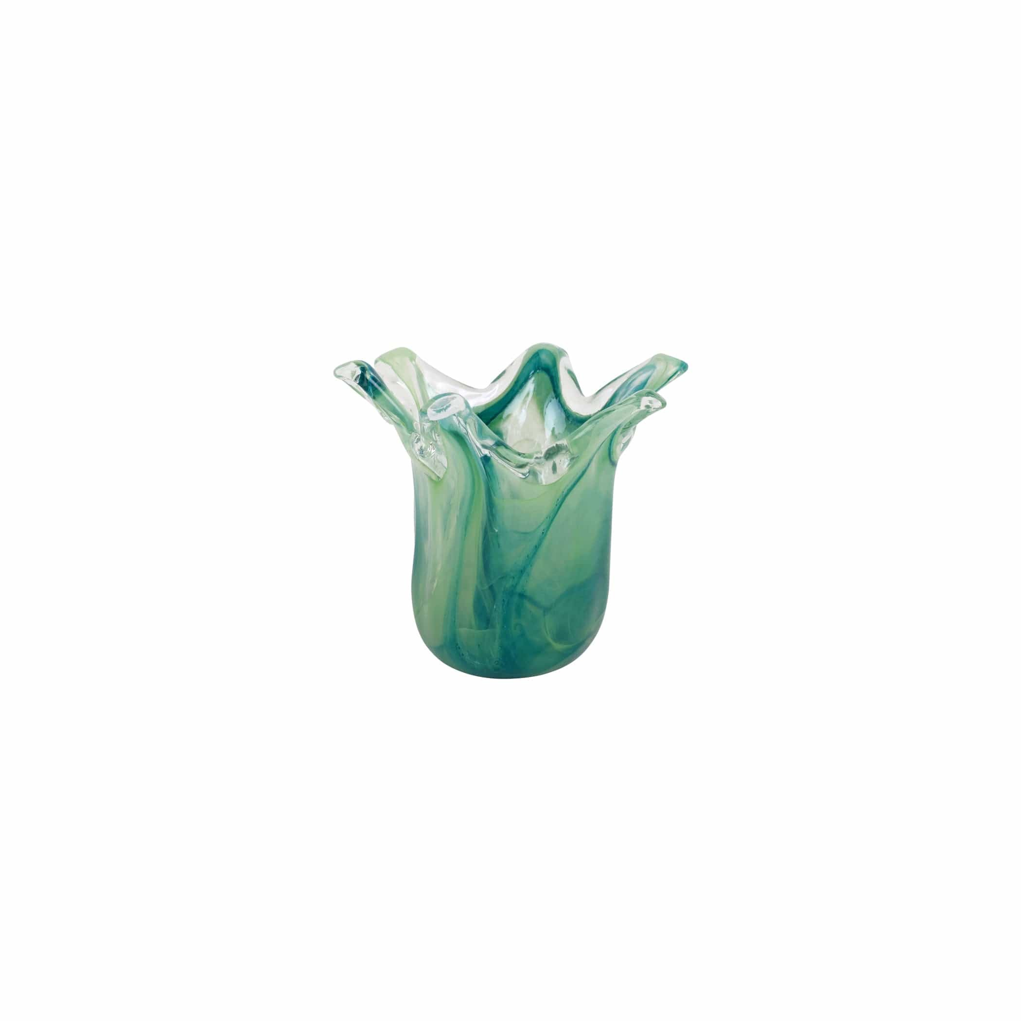 Onda Glass Green Petite Vase | VIETRI