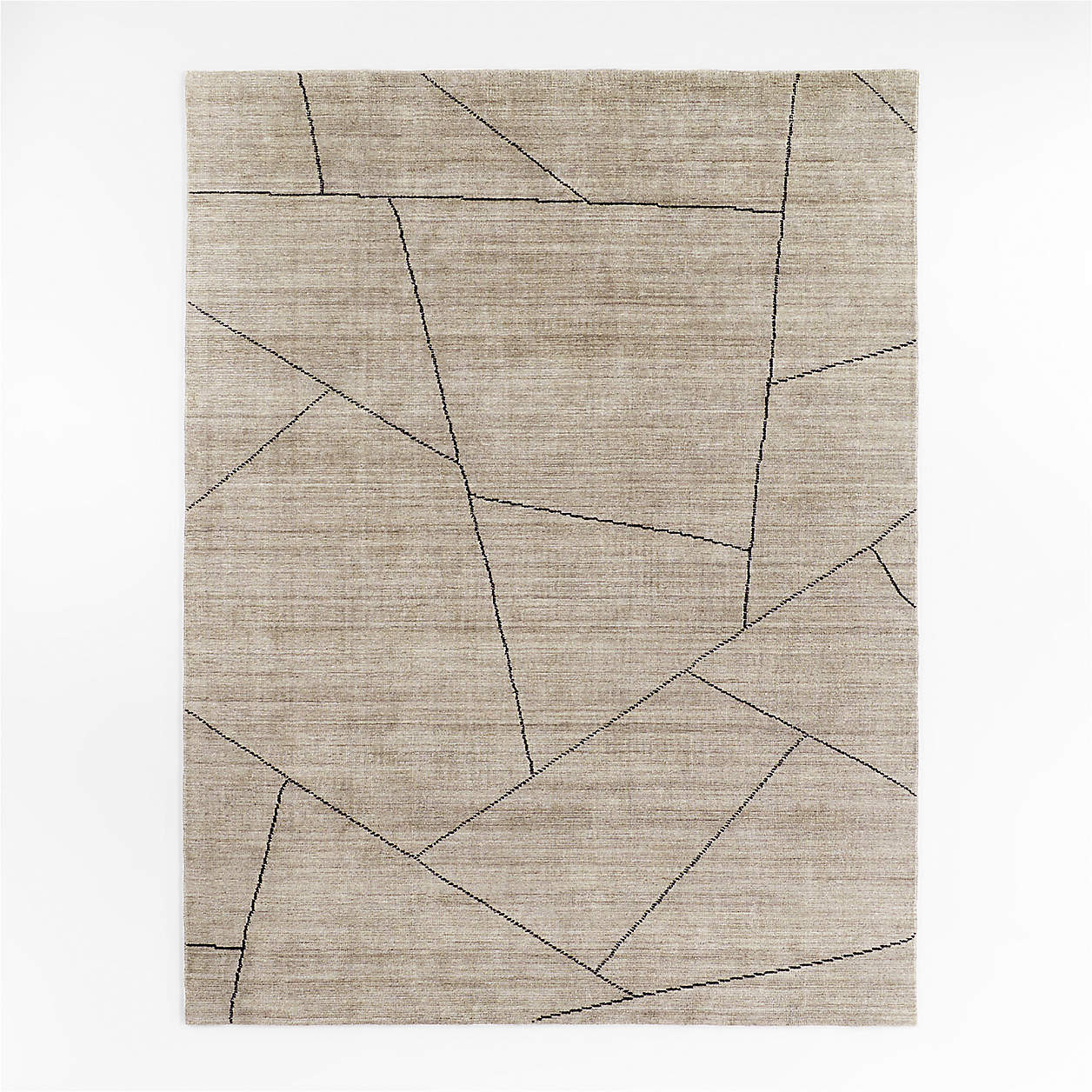 Teramo Performance Handwoven Abstract Dark Taupe Area Rug 6'x9' | Crate & Barrel