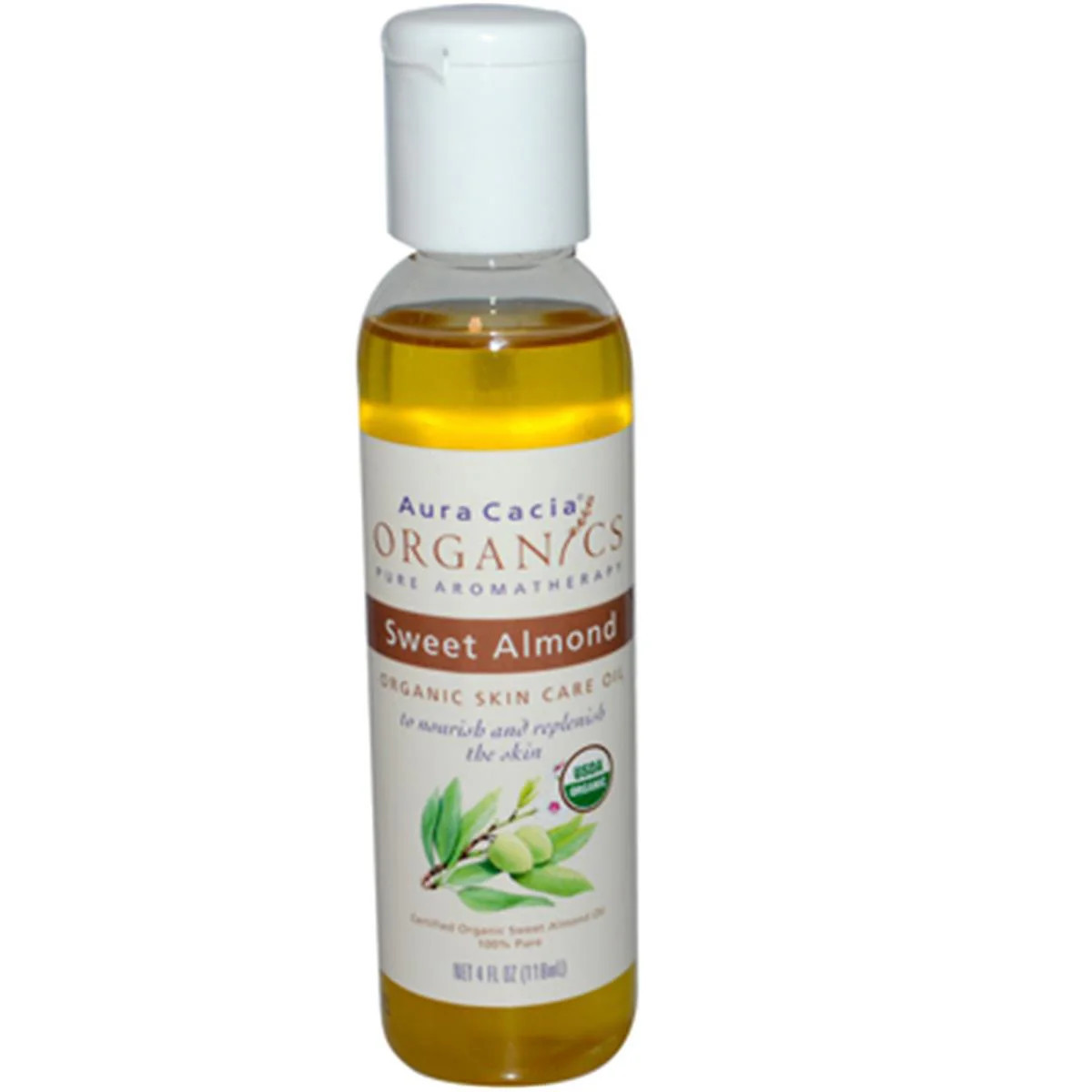 AURA(tm) Cacia Organic Aromatherapy Sweet Almond Oil - 4 Fl Oz | Shop Simon