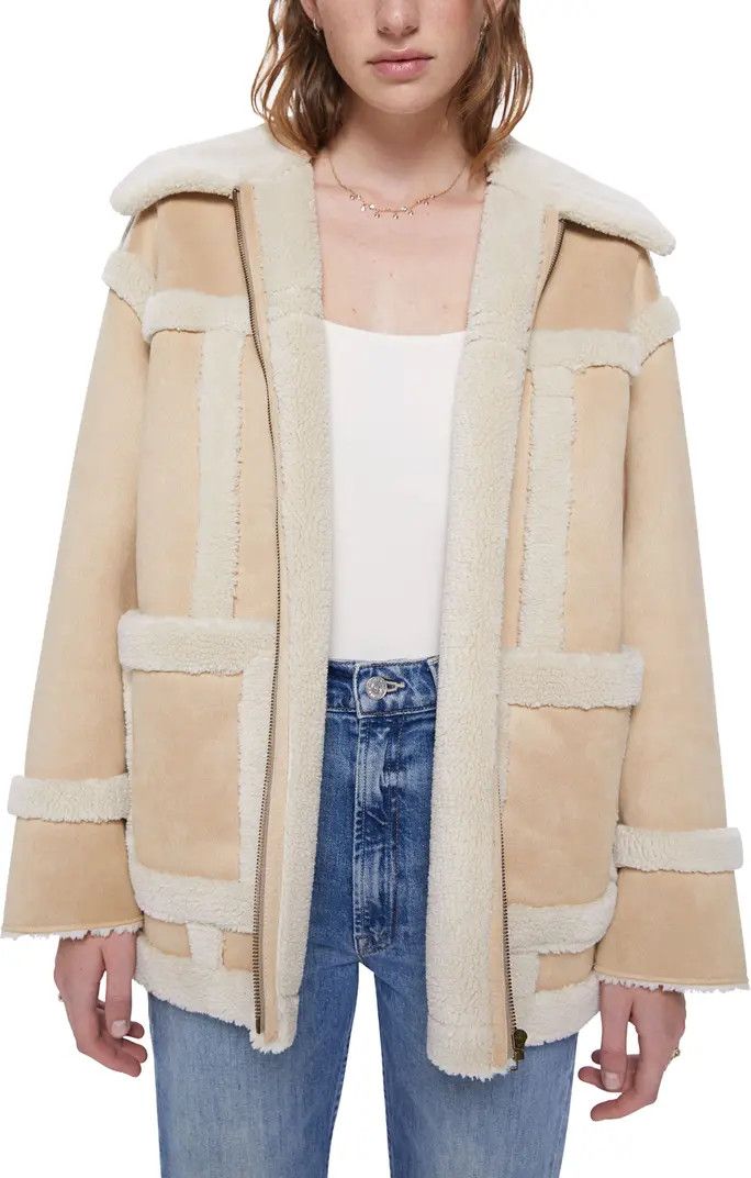 MOTHER The Boxy Brrly Faux Shearling Coat | Nordstrom | Nordstrom