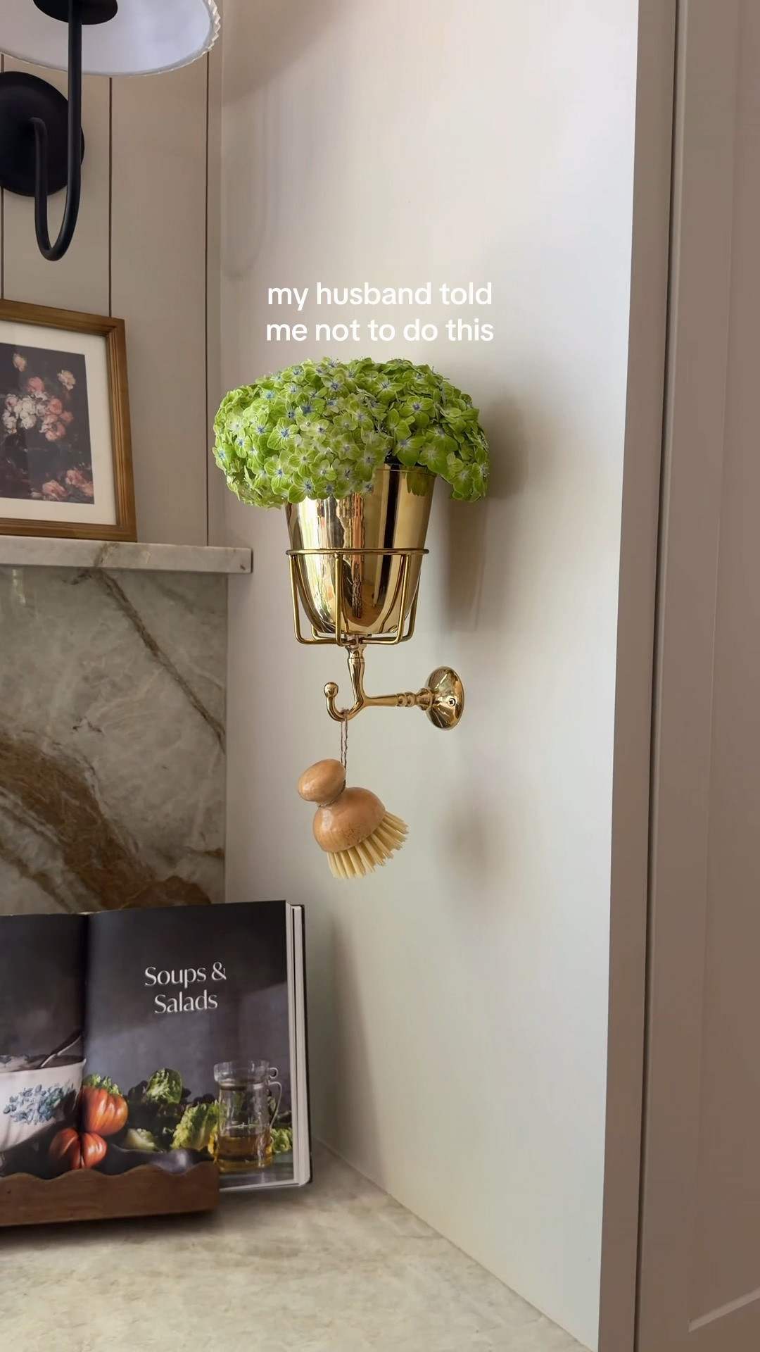 The cutest unlacquered brass wall vase!