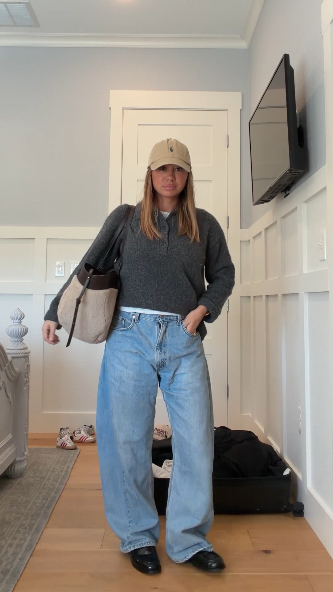 Casual chic mom outfit! Everything is on sale for Black Friday!! Sweater is size small. Fur tie is Polene Paris but currently sold out so I linked another really chic faux fur bag under $50

#LTKCyberWeek