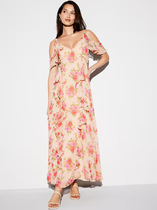 The Occasion by Old Navy Off-Shoulder Ruffle Chiffon Maxi Dress | Old Navy (US)