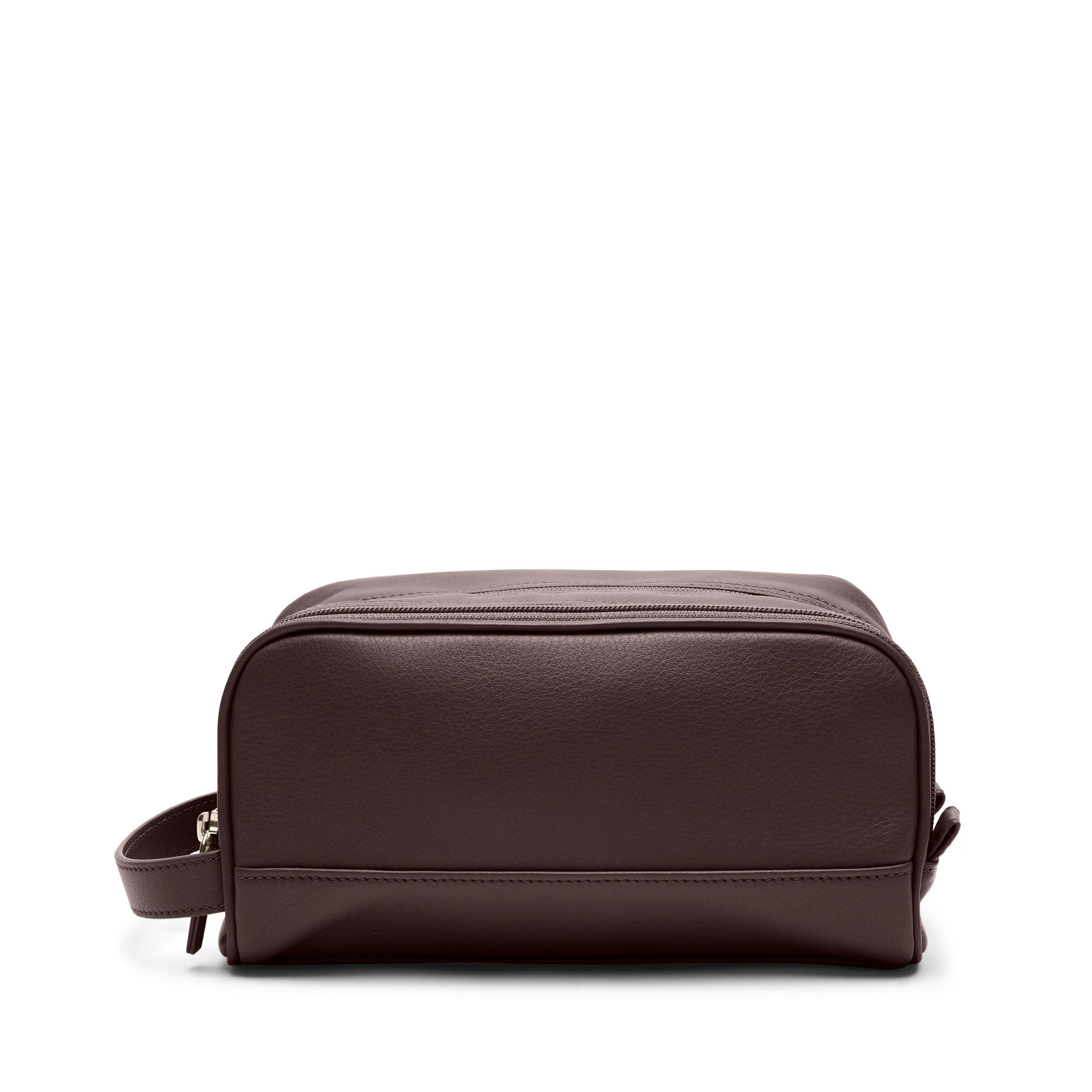 Small Double Zip Toiletry Bag Brown | Leatherology