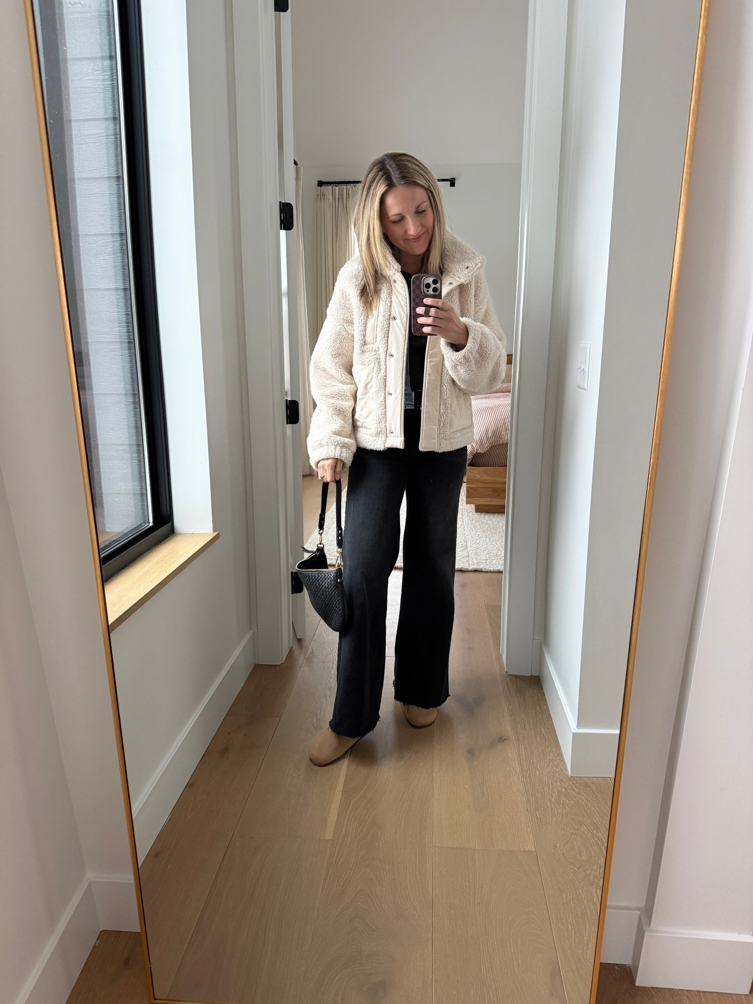 Braved the winter storm and got out for dinner- love this fuzzy jacket and purse that can be used on a shorter strap for dressing up! 

#LTKootd #LTKOver40