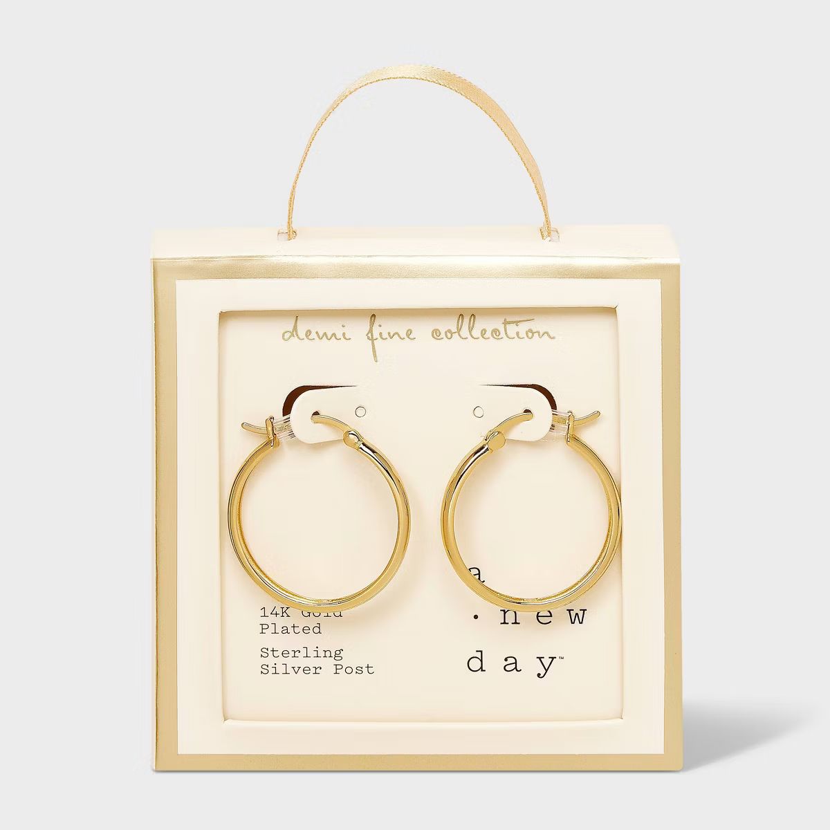 14k Gold Plated Brass Polished Click Top Hoop Earrings - A New Day™ Gold | Target