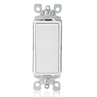 Leviton Decora 15 Amp Single Pole Rocker AC Quiet Light Switch, White (10-Pack)-M32-05601-2WM - T... | The Home Depot