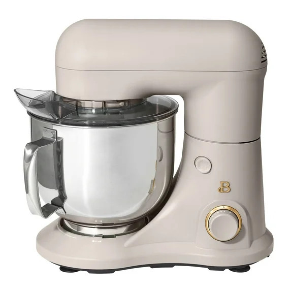 Beautiful 5.3 Qt Stand Mixer, Porcini Taupe with Flat Beater, Dough Hook, Balloon Whisk - Walmart... | Walmart (US)