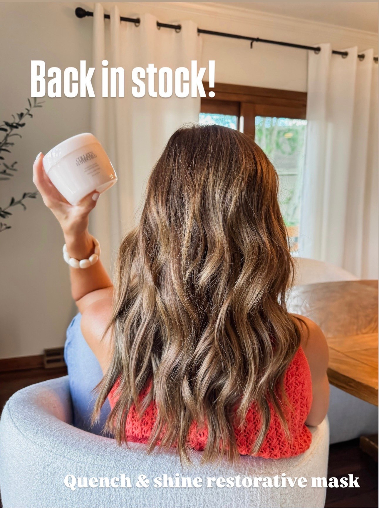 20% off code: twopeas20
Top favorite hair mask back in stock!!
Color safe. Conditions & strengthens without weighing down hair. 
I use 2x/week. 
@ColleenRothschild #crpartner