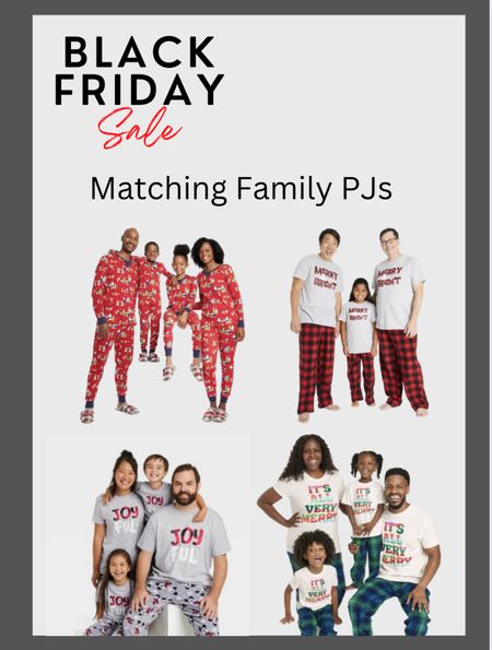 Matching family, pajamas are all on Black Friday sale at target each piece as low as five dollars. Includes options for women, men, kids, and babies. 

#LTKfamily #LTKHoliday #LTKsalealert