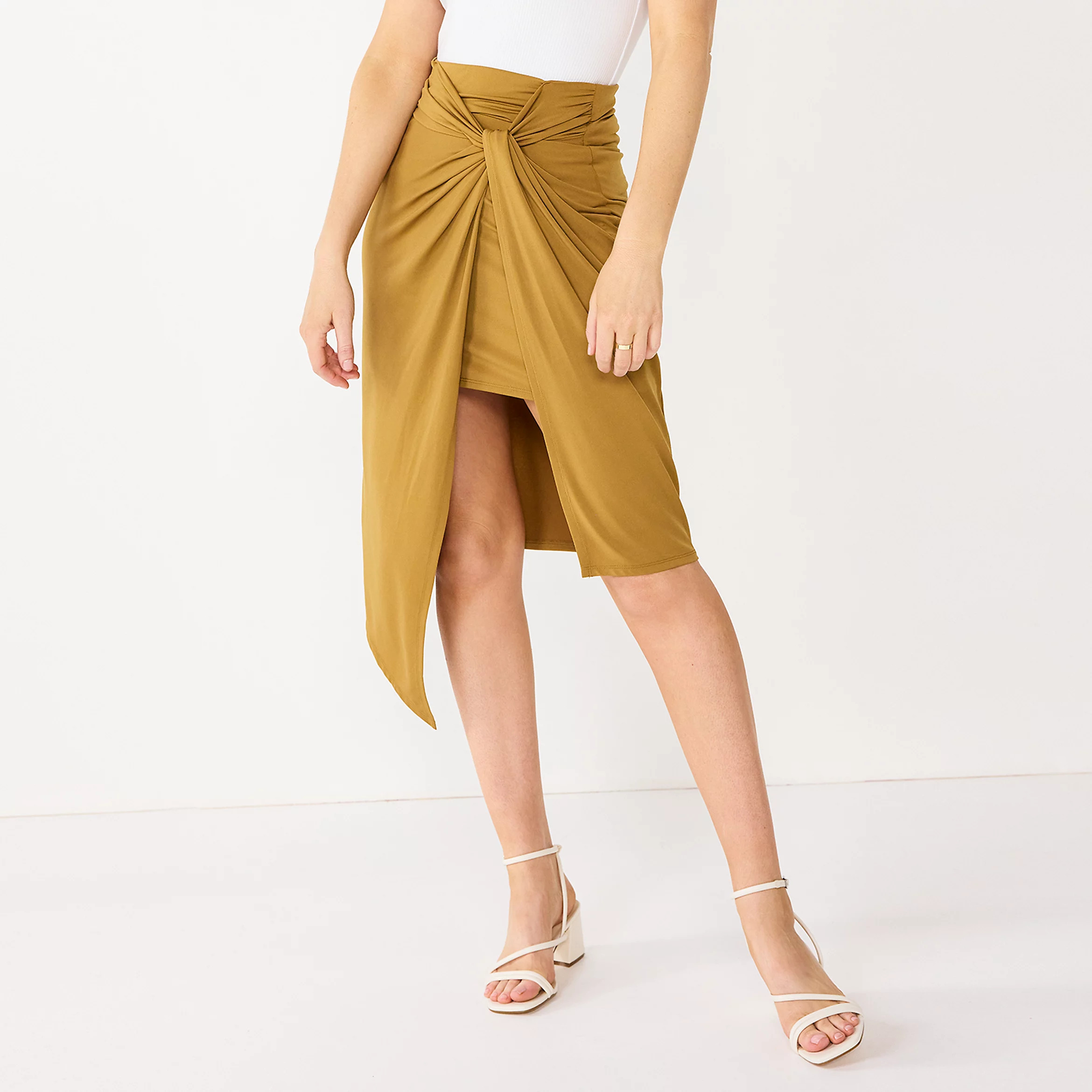 Women's Nine West Faux-Wrap Midi Skirt | Kohls | Kohl's