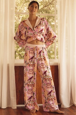 The LyreBird Silky Pajama Pants | Anthropologie (US)