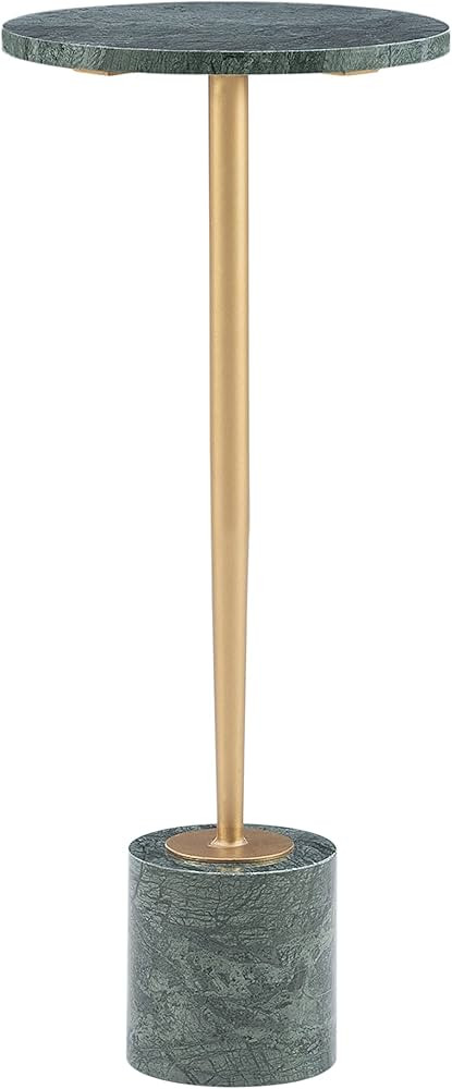 Powell Drink Metal Marble Top and Base Ayleen Side Table, Green and Gold | Amazon (US)