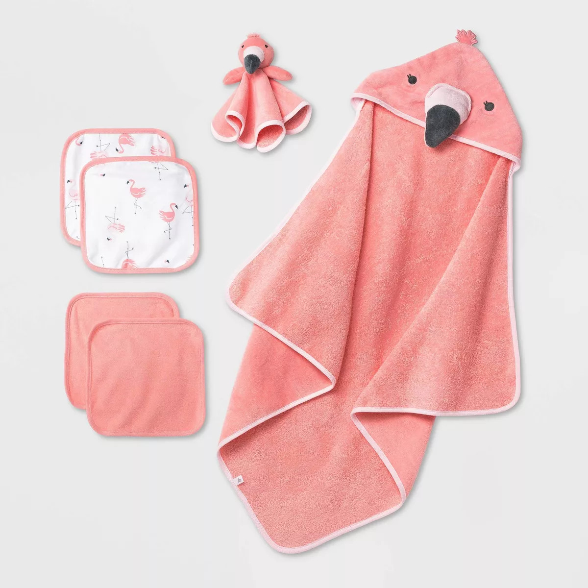 Baby 6pk Bath Towel Gift Bundle - Cloud Island™ Coral Pink | Target