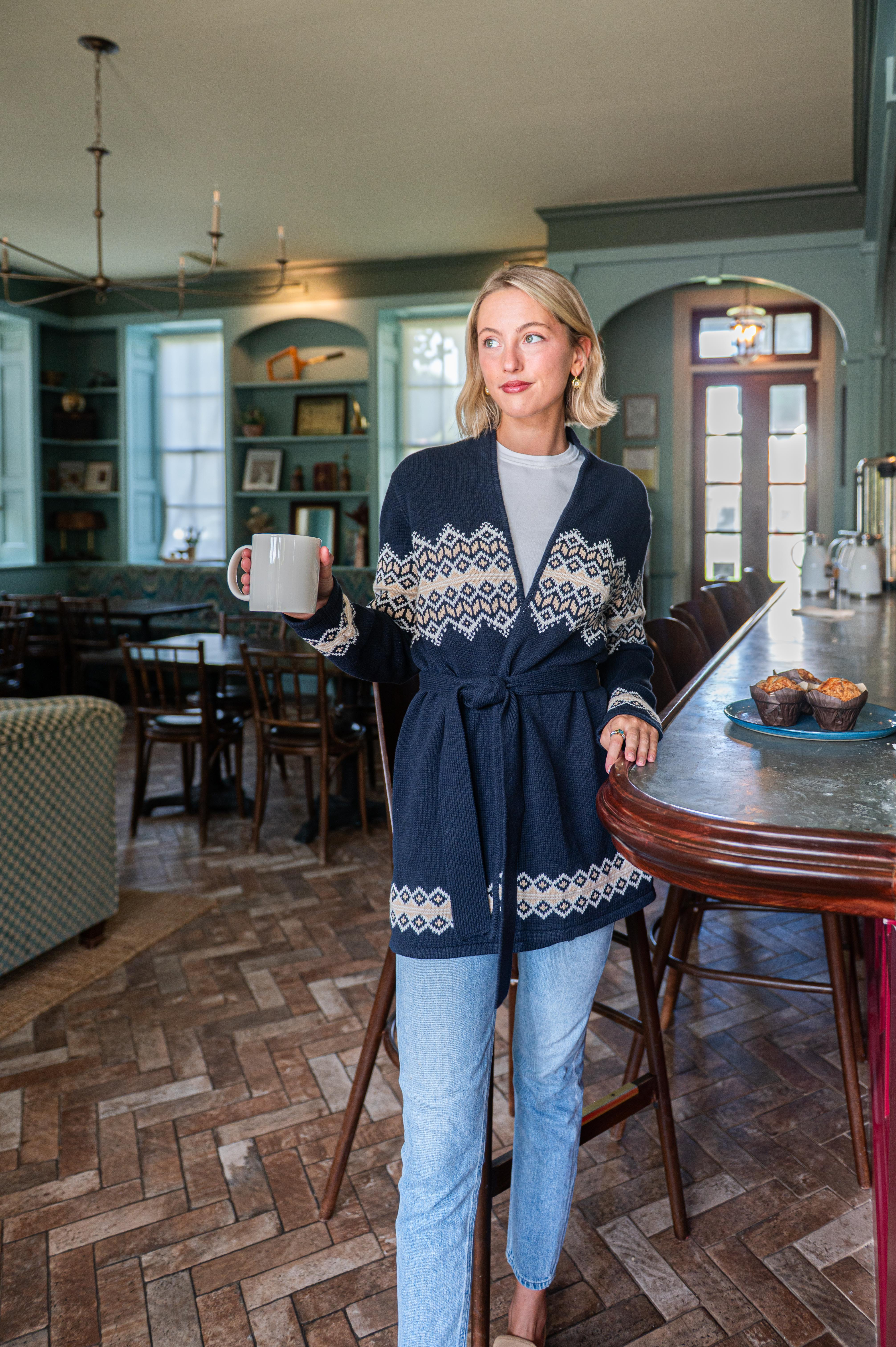 Navy Tie Front Cardigan | Sail to Sable