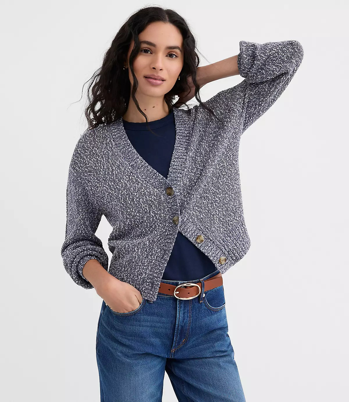 Marled V-Neck Cardigan | LOFT