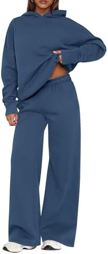 PRETTYGARDEN Womens Sweatsuits 2 Piece Set 2026 Casual Winter Long Sleeve Hoodie Loose Wide Leg S... | Amazon (US)