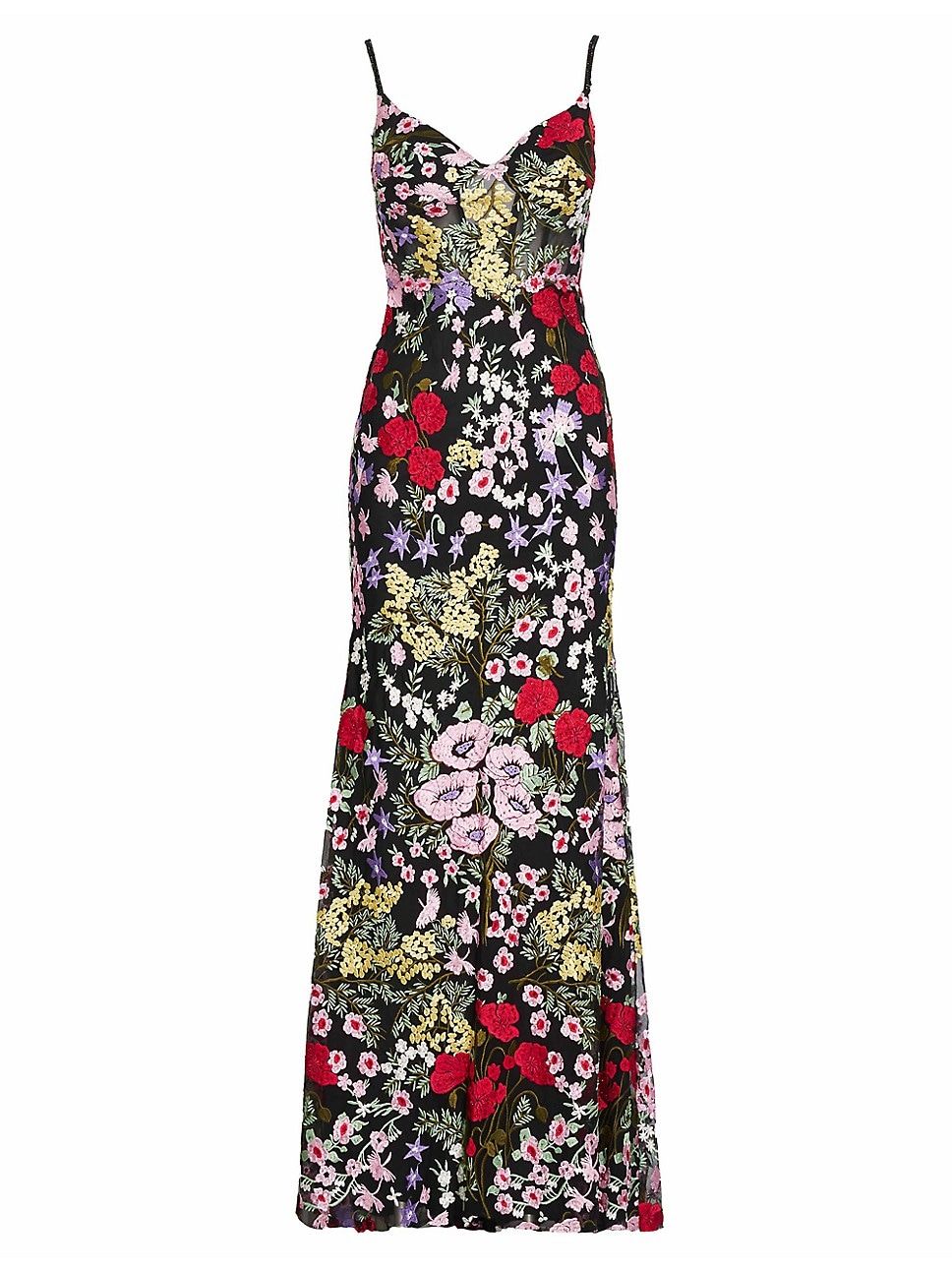 Floral Embroidery Lace Column Gown | Saks Fifth Avenue