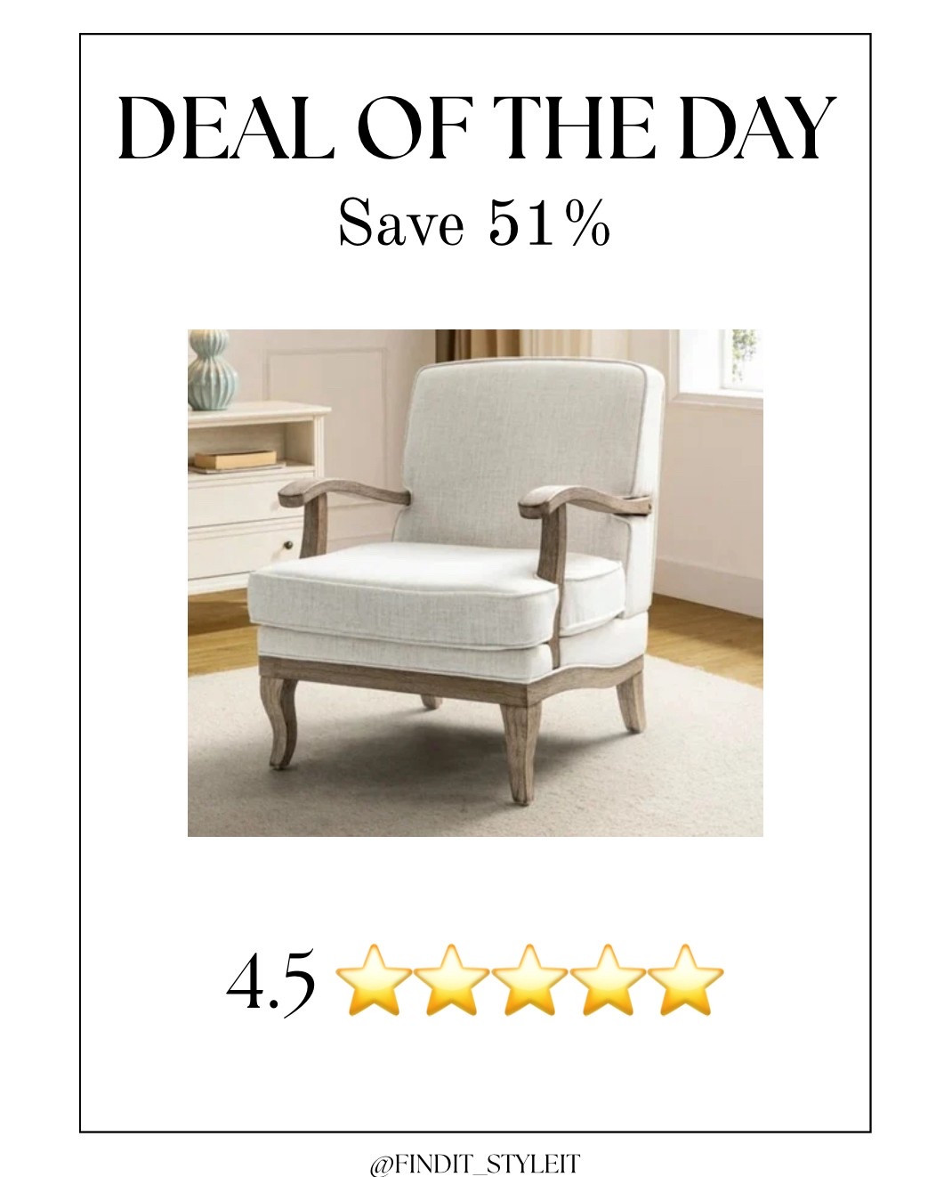 My Wayfair Deal of the Day pick is this stunning armchair that blends with several decor styles. 

#wayfaircanada #dealoftheday #ltkhome #ltksalealert #armchair #livingroom 

#LTKsale #LTKcasa #LTKcanada