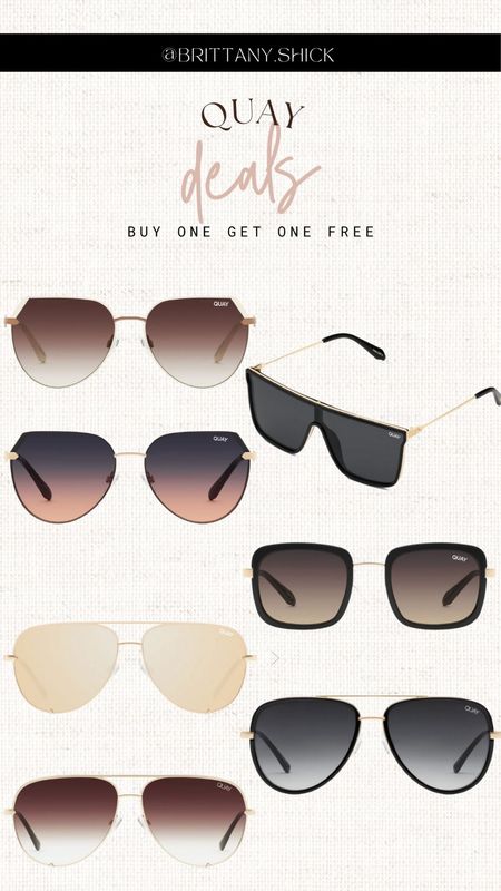 Quay sunglasses 
Buy one get one free
Memorial Day sale
Aviators 
Sale

#LTKsalealert #LTKunder50 #LTKunder100